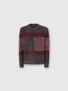 Missoni Crew Neck Sweater With Check Pattern In Gray