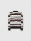 Missoni Rundhalspullover Mit Flammigem Zickzackmuster In Black