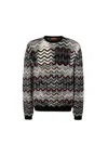 Missoni Crew-neck Sweater With Geometric Zigzag Pattern In Multi