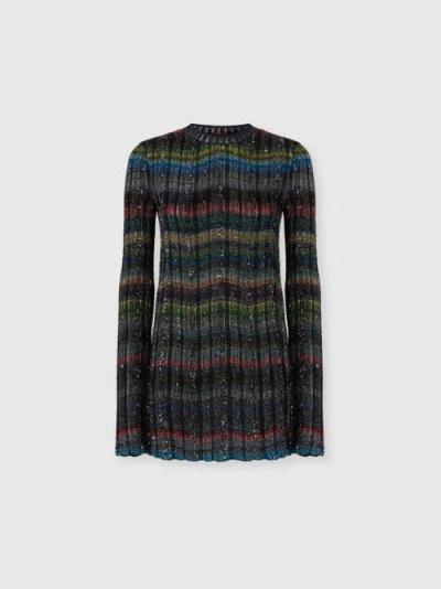 Missoni Crew Neck Sweater With Wave Pattern In Multi