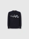 Missoni Crew Neck Sweater With Zigzag Detail In Blue