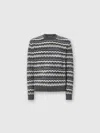 Missoni Crew Neck Sweater With Zigzag Pattern In Gray