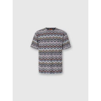 MISSONI MISSONI CREW NECK T-SHIRT WITH GEOMETRIC ZIGZAG
