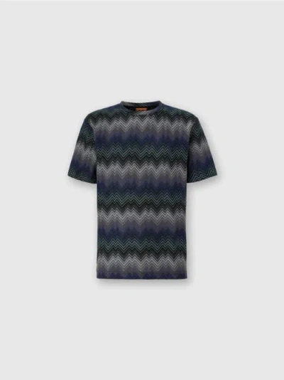 MISSONI MISSONI CREW NECK T-SHIRT WITH IRREGULAR ZIGZAG
