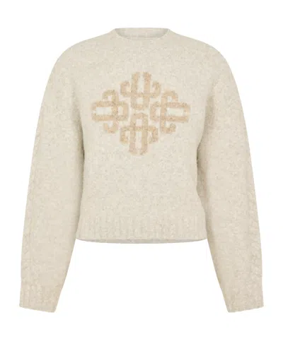 Missoni Crewneck Knit Sweater In Neutral