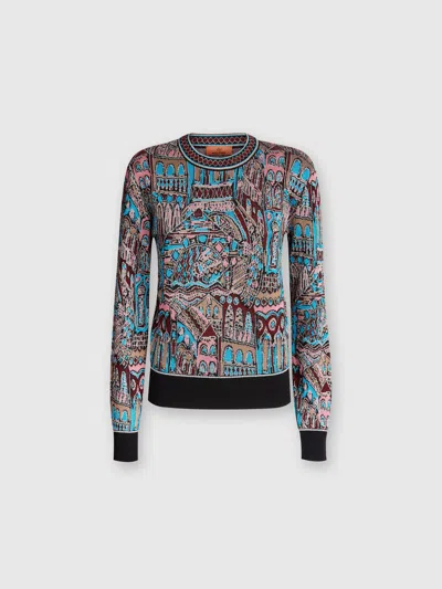 MISSONI RUNDHALSPULLOVER AUS WOLLE UND VISKOSE MIT VENEZIA-MOTIV