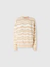 Missoni Crewneck Pullover With Tone-on-tone Zigzag In Beige