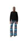 Missoni Crewneck Pullover With Tone-on-tone Zigzag In Black