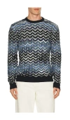 Missoni Crew Neck Sweater With Geometric Zigzag Pattern In Multi