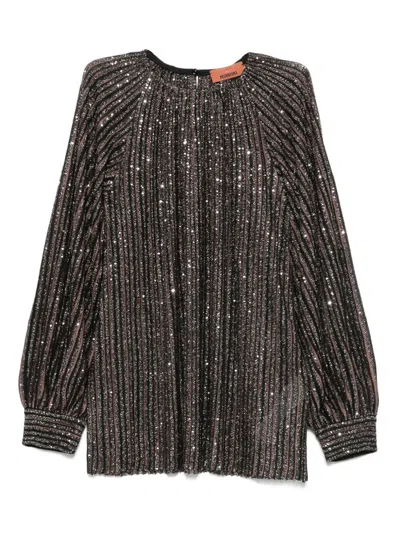 Missoni Crewneck Sweater In Brown
