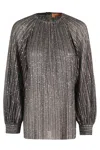 Missoni Sequined Brown Sweater With Voluminous Sleeves In Brown