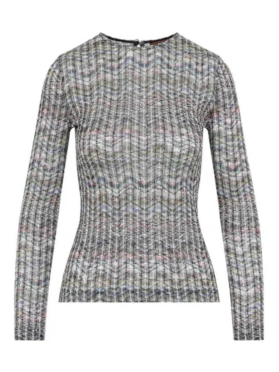 Missoni Crewneck Sweater In Gray