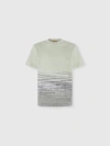 Missoni Crewneck T-shirt In Slub Cotton And Linen With Zigzag Embroidery In Green
