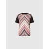 Missoni T-shirt Mit Rundhalsausschnitt Und Zick-zack-strickeinsatz Aus Lamé In Multicoloured