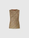 Missoni Criss-cross Tartan Crew Neck Top In Gold
