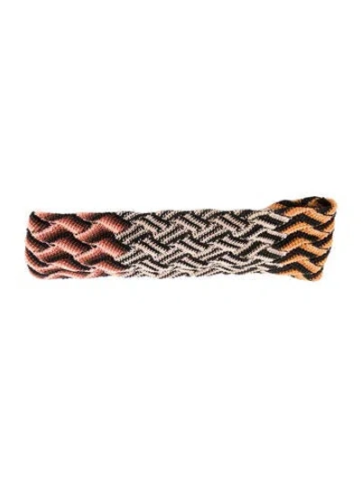 Pre-owned Missoni Crochet Elastic Headband In Orange