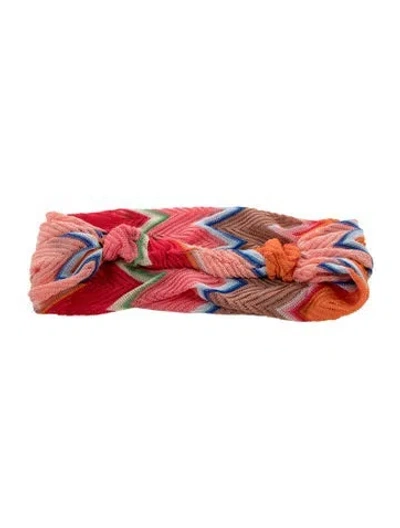 Pre-owned Missoni Crochet Elastic Headband In Pink