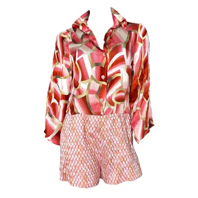 Pre-owned Missoni Crochet Knit & Silk Shorts Jumpsuit Playsuit Romper Overall 42 In Sand