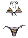 Missoni Multicolor Bikini With All-over Zig Zag Motif In Viscose Woman In Black