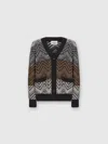 Missoni Crochet Knit Cardigan With Macro Zigzag And Pockets In Black