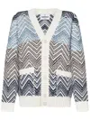 Missoni Gehäkelte Strickjacke Mit Makro-zickzack Und Taschen In Multicolor
