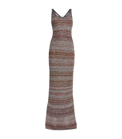 Missoni Crochet-knit Maxi Dress In Black Multi