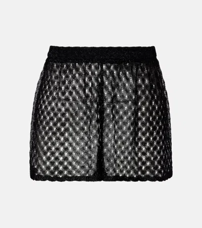 Missoni Crochet Lamé Shorts In Black