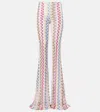 Missoni Crochet Metallic Flared Pants In Multicoloured