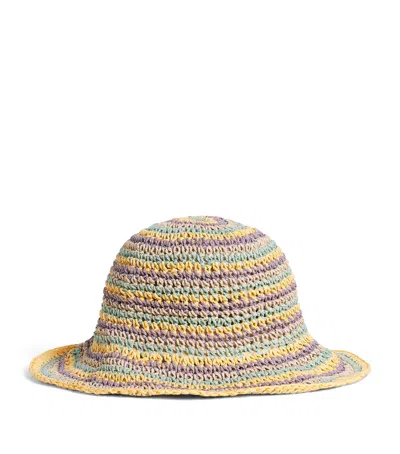 Missoni Crochet Stripe Bucket Hat In Gold