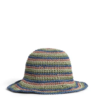 Missoni Crochet Stripe Bucket Hat In Green