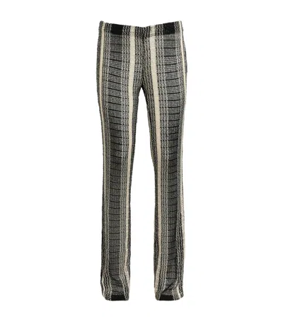 Missoni Crochet Stripe Flared Trousers In Black