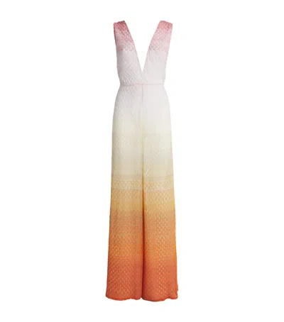 Missoni Crochet Wide-leg Jumpsuit In Blue