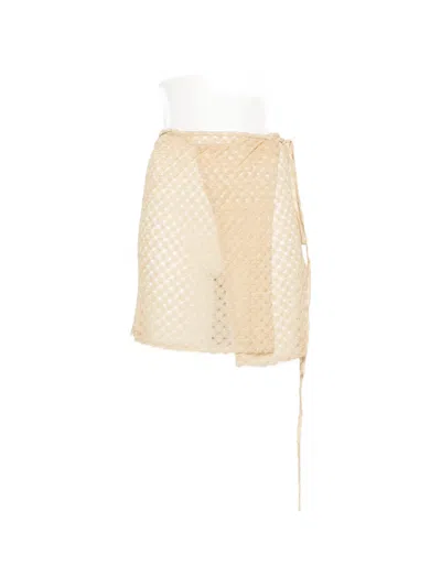 Missoni Crochet Wrap Skirt In Gold