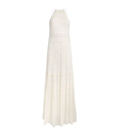Missoni Crochet Zigzag Maxi Dress In White