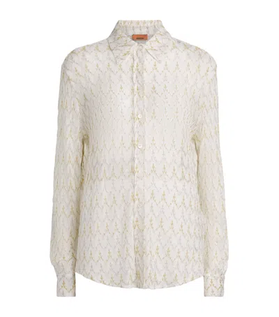 Missoni Crochet Zigzag Shirt In White