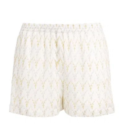 Missoni Crochet Zigzag Shorts In Neutral