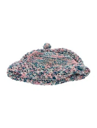 Pre-owned Missoni Crocheted Trapper Hat In Multi