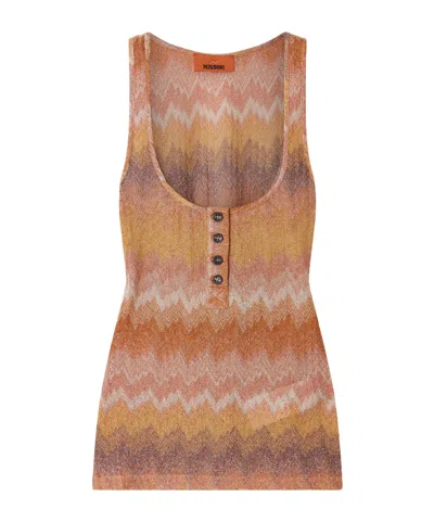 Missoni Crocheted Vest In Brown