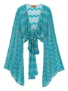 Missoni Zig-zag Print Tie-front Top In Blue