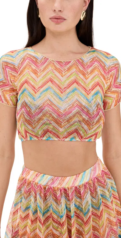 Missoni Crop Top Multi Tetris Micro Chevron