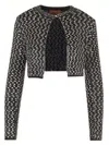 Missoni Cropped Sequined Jacquard-knit Cardigan In Black