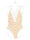 Missoni Cross-back Patterned Swimsuit In Neutral