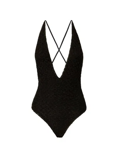 Missoni Cross-back Swimsuit In Black