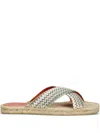 Missoni Cross-strap Woven Slides In Neutral