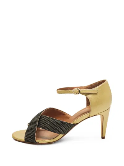 Pre-owned Missoni Cross-over Ankle-strap Sandals In Gold