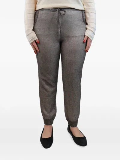 Pre-owned Missoni Cuffed Lurex Trousers In Gray