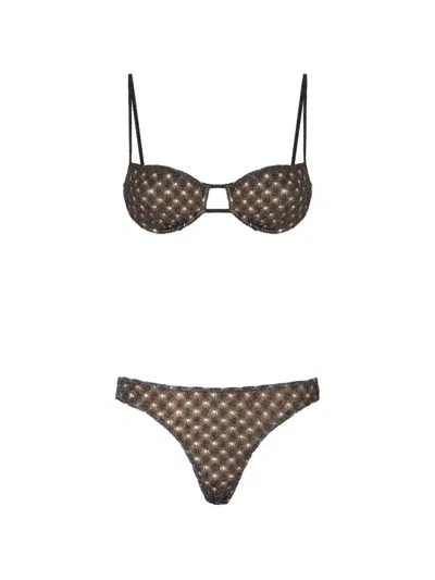 Missoni Cut-out Bikini In Brown