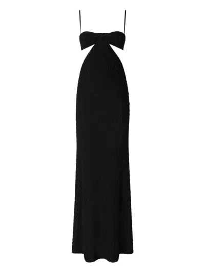 Missoni Cut-out Long Dress With Embossed Lace In Black