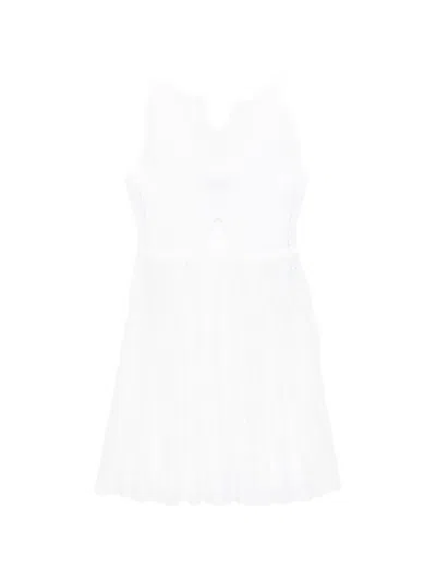 Missoni Cut-out Pleated Mini Dress In White