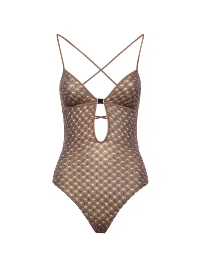 Missoni Cut-out Swimsuit In Multi